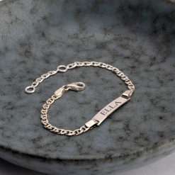 gourmette gravée pour enfant en argent sterling 925