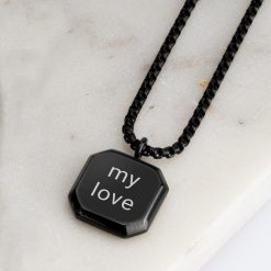 Black Onyx Stone Necklace for Men