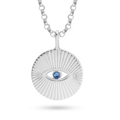 Collier soleil œil bleu en plaqué or