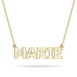 Classic Outline Font Name Necklace