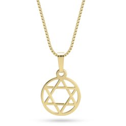 Round Star of David Necklace 