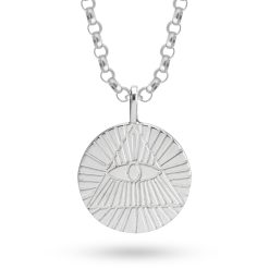 Collier mauvais œil triangle en argent vue principale
