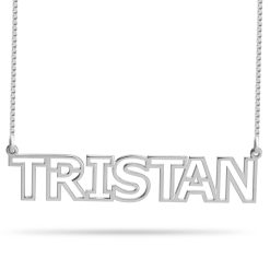 Collier Prénom Statement personnalisé vue principale en argent sterling