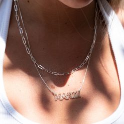 Classic Outline Font Name Necklace