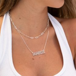 Classic Outline Font Name Necklace