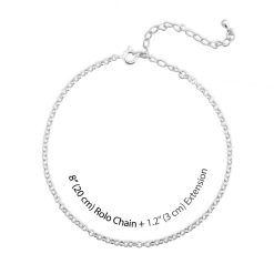 Chaîne de Cheville Prénom en argent avec détail du prénom