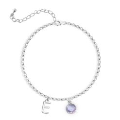 Custom Initial and Birthstone Anklet