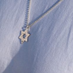 Diamond Star of David Necklace for Men
