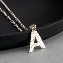 Capital Textured Initial Necklace