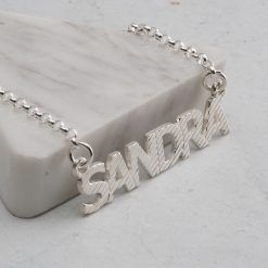 Textured Capital Letters Name Necklace