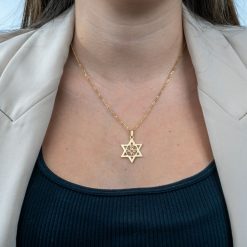 Star of David Necklace with Am Israel Chai