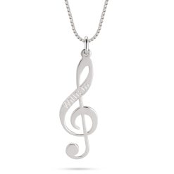 Collier Clé de Sol Gravé