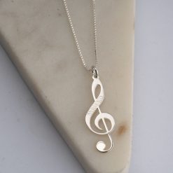 Engraved Music Note Necklace