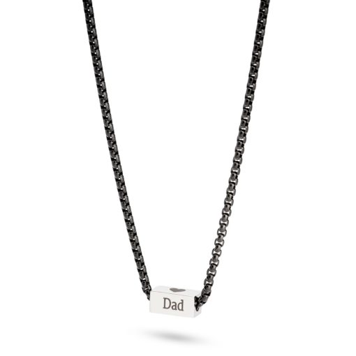 Collier Bicolore Gravé pour Homme