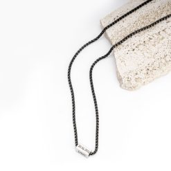 Two Tone Engraved Necklace For Men