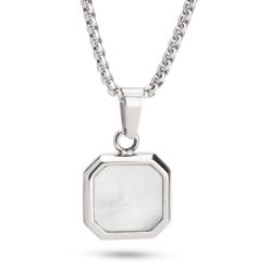 White Onyx Tag Men's Necklace