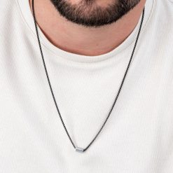 3177 collier bicolore gravé pour homme