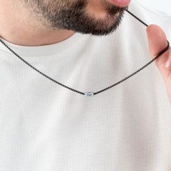 3177 collier bicolore gravé pour homme