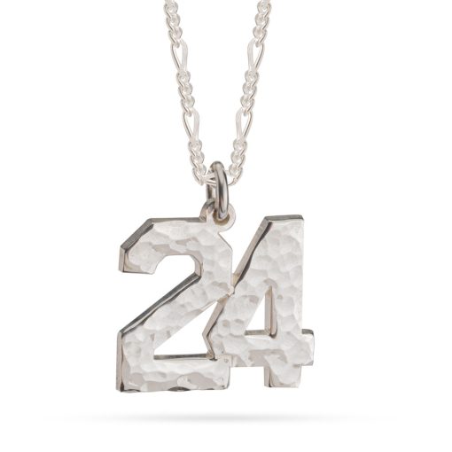 Collier Numéro en Argent Martelé