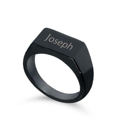 Bague Noire Personnalisée pour Homme