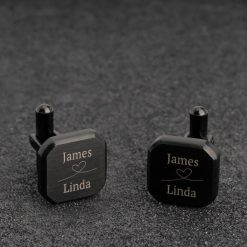Custom Black Cufflinks for Groom