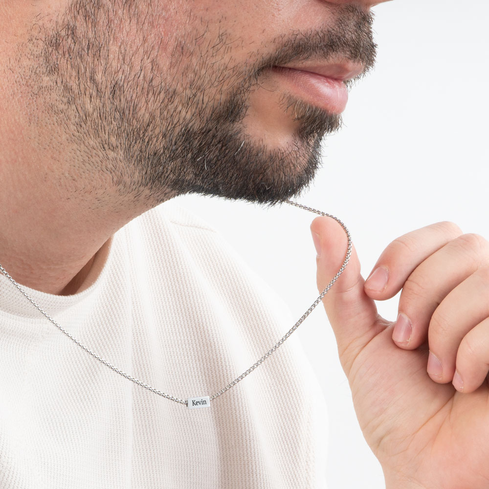 Collier Homme Pendentif Cuboïde à 4 Faces Collier Homme Pendentif Cuboïde à 4 Faces