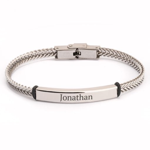 Bracelet Homme en Acier Inoxydable Gravé