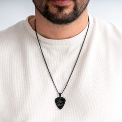 Black Custom Guitar Pick Necklace