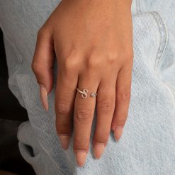 Initial Promise Ring With Birthstone
