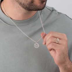 Collier Médaille Martelée avec Initiale
