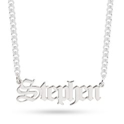 collier prénom gothique avec chaîne cubaine
