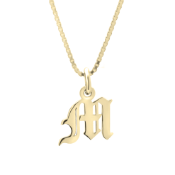 Dainty Gothic Initial Necklace