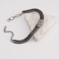 Bracelet Homme Personnalisé en Acier Inoxydable Foncé