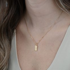 Two-Initial Vertical Bar Necklace