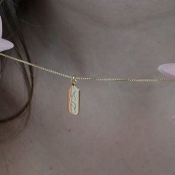 Two-Initial Vertical Bar Necklace