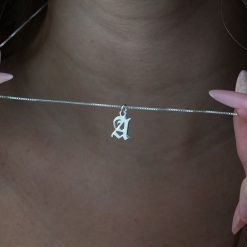 Dainty Gothic Initial Necklace