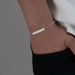 Gourmettes avec Chiffres Romains Gravés pour Couples argent