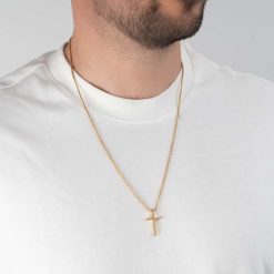 Collier Croix Minimaliste Personnalisée pour Homme