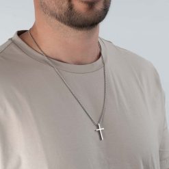Collier Croix Minimaliste Personnalisée pour Homme