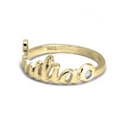 Custom Diamond Name Ring