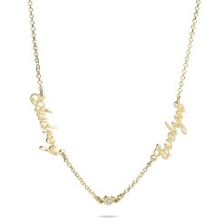 Double Diamond Name Necklace