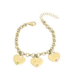 Custom Heart Birthstone Bracelet For Mom