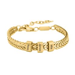 Personalized Gold Stainless Steel Dad Bracelet