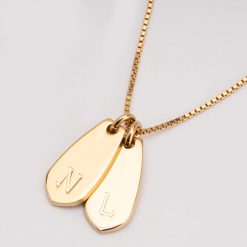 Willow Drops Necklace with Initials