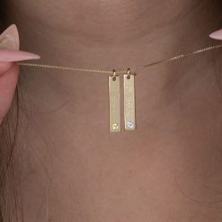 Multi-Bar Necklace with Personalized Names and Birthstones