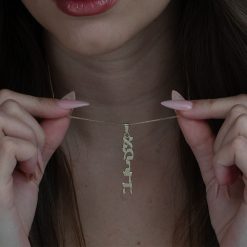 Vertical Hebrew Name Necklace