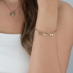 Multiple Butterfly Initials Bracelet