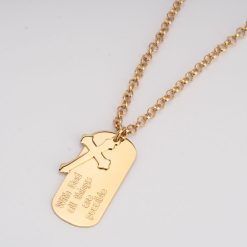 Engraved Cross and Dog Tag Necklace For Him