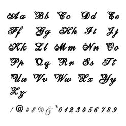 police de caractères cursive