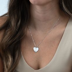 Initial Heart Necklace with Birthstone